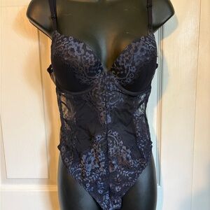 La SENZA Navy Lace Push-Up Bodysuit